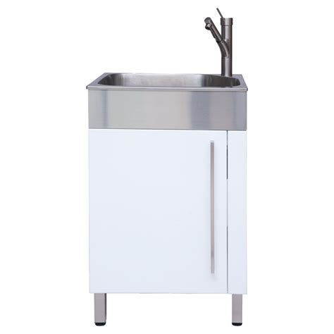 westinghouse stainless steel laundry sink with cabinet 10 white|20 x 24 sink.